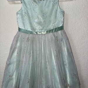 American Princess Glittery Light Blue Kids Dress